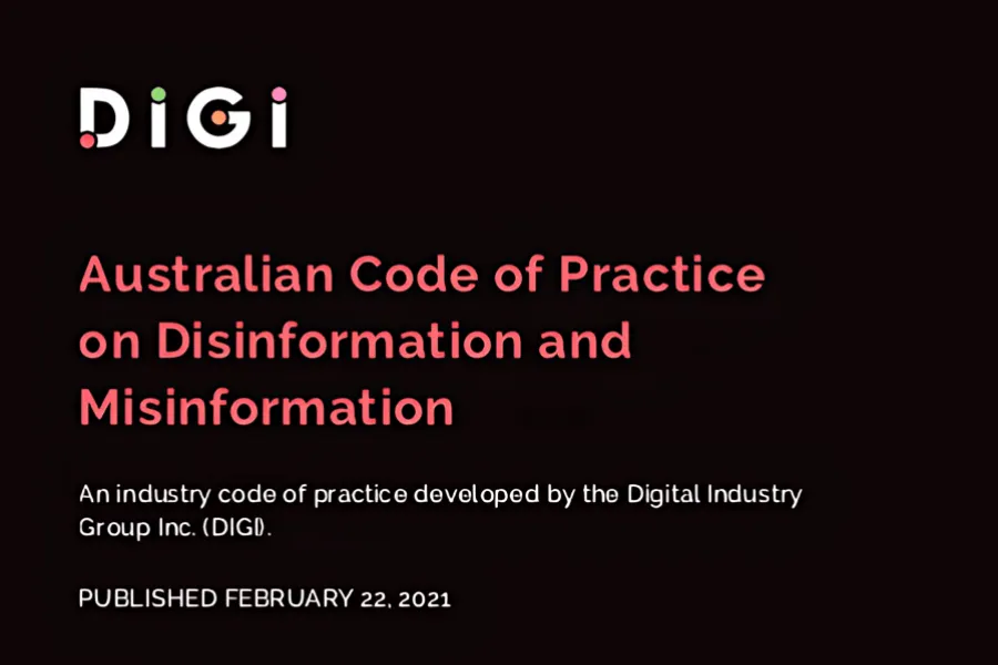 Australian Code of Practice on Disinformation and misinformation.